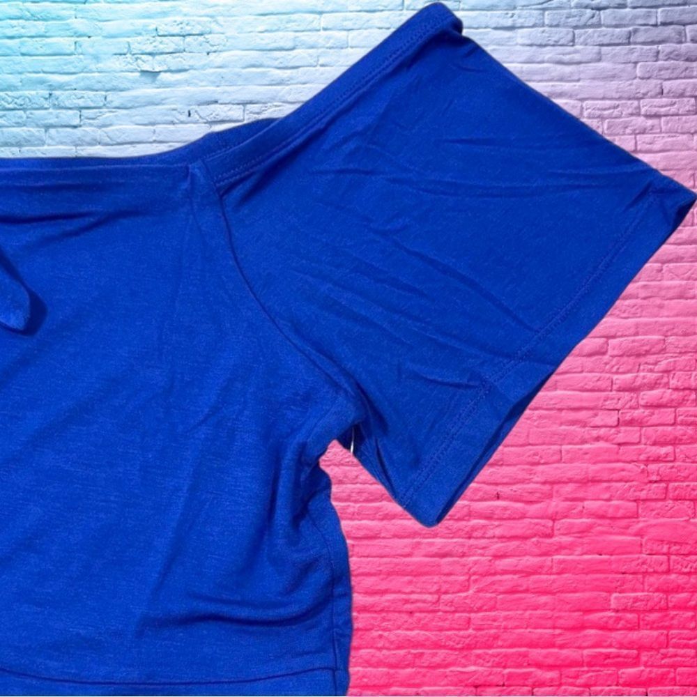 Torrid Blue Babydoll Super Soft Tie-Front Off-Shoulder Top NWT - Picture 12 of 15